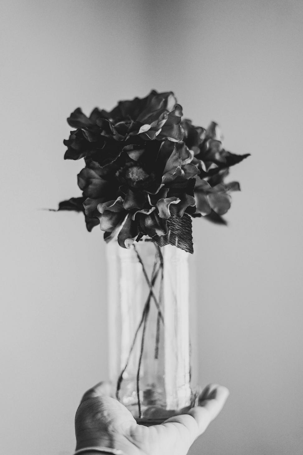Dark moody hand-tied bouquet
